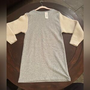 NWT Gymboree Gray Sweatshirt Dress with Sweater Sleeves